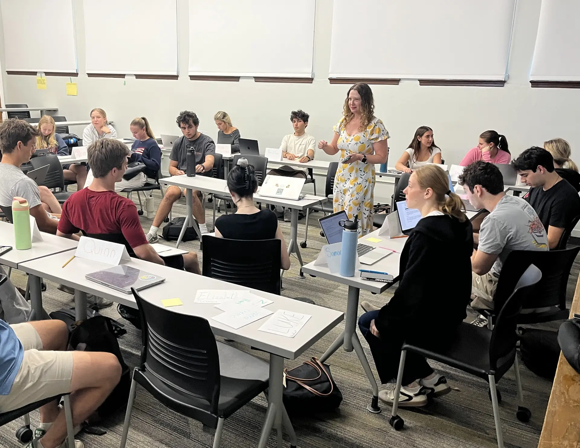 Amanda Kruger Hill leading a discussion with young adults